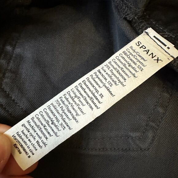 SPANX Twill Cargo Jogger Ankle Zip in Washed Black Charcoal Grey - Picture 11 of 15